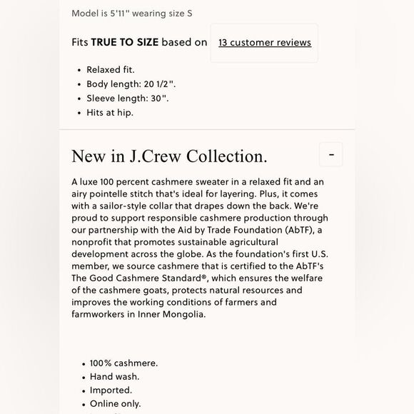 NWT J CREW Collection cashmere sailor-collar pointelle sweater in navy - Picture 5 of 5